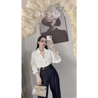 Áo sơ mi lụa tay bo chất mát mịn