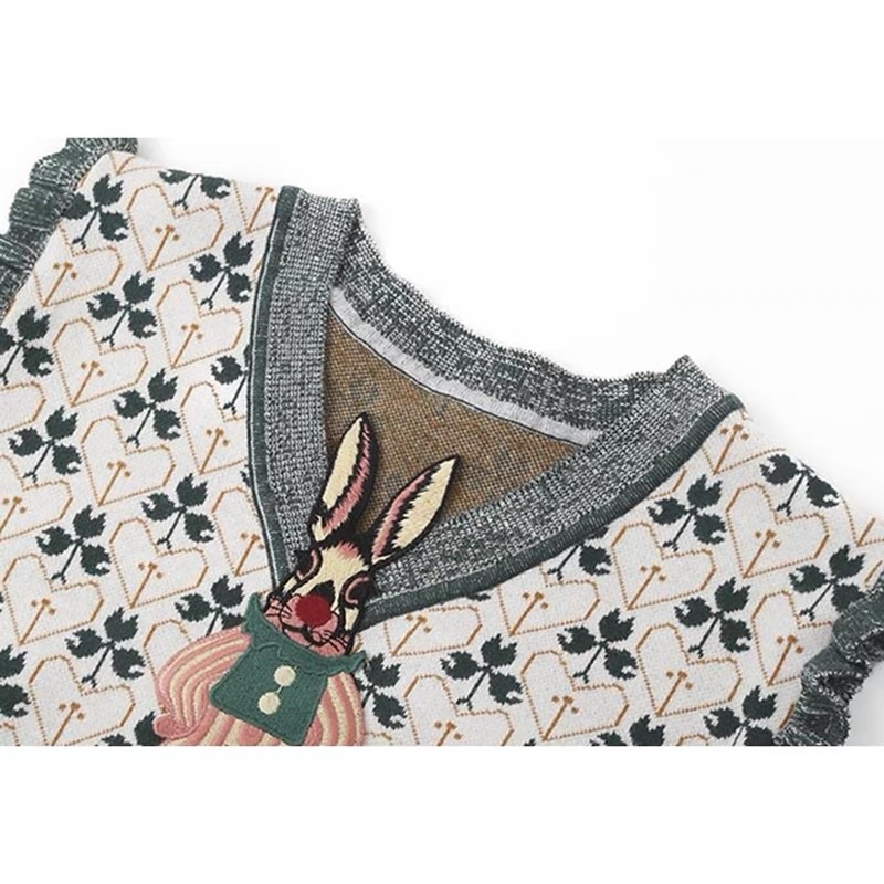 Áo gile hoạ tiết hình thỏ cute dễ thương cho nữ