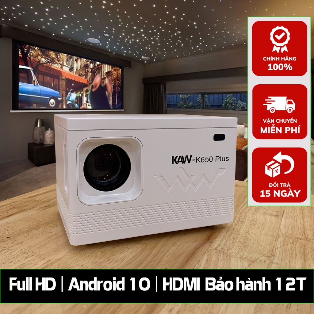 Máy Chiếu Mini KAW-K550 Chính Hãng, Full HD 1080p - Rạp Chiệu Mini Tại Nhà, Hệ điều hành Android - Bảo Hành 12 Tháng