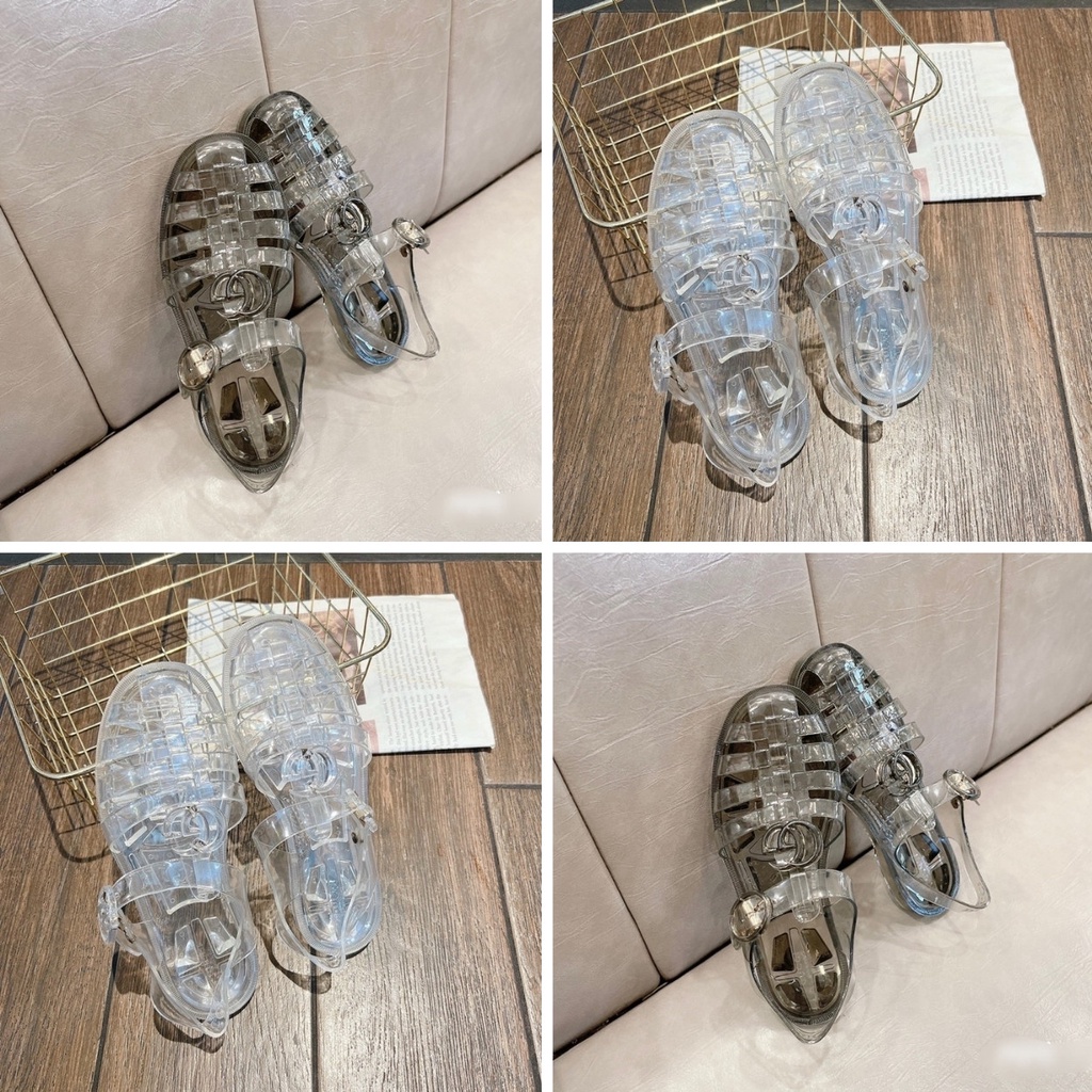 Dép quai hậu Gucci trong suốt, Rọ gc sandal nam gc trong cao su cao cấp