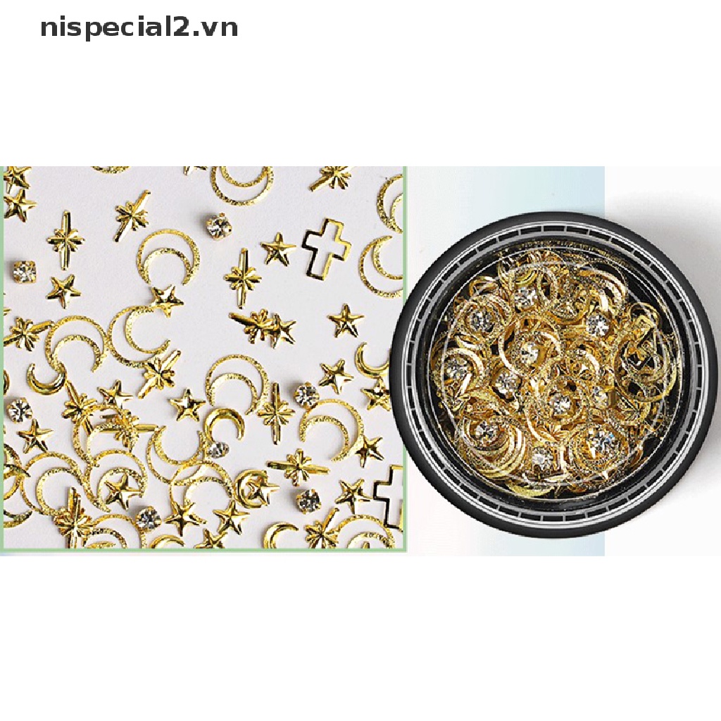 [nispecial2] Hạt Kim Sa Hình Ngôi Sao Mặt Trăng Trang Trí Móng Tay Nghệ Thuật [VN]