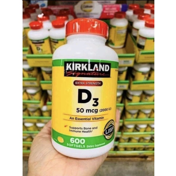 Viên uống Vitamin D3 2000 IU vitamin D3 Kirkland tăng cường sức khỏe xương khớp