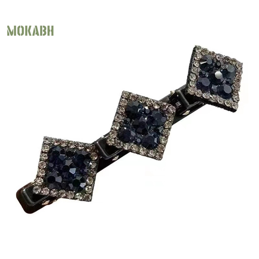 Set 1 / 2 Kẹp Tóc Hai Lớp Đính Đá Lấp Lánh Thanh Lịch Phong Cách Hàn Quốc