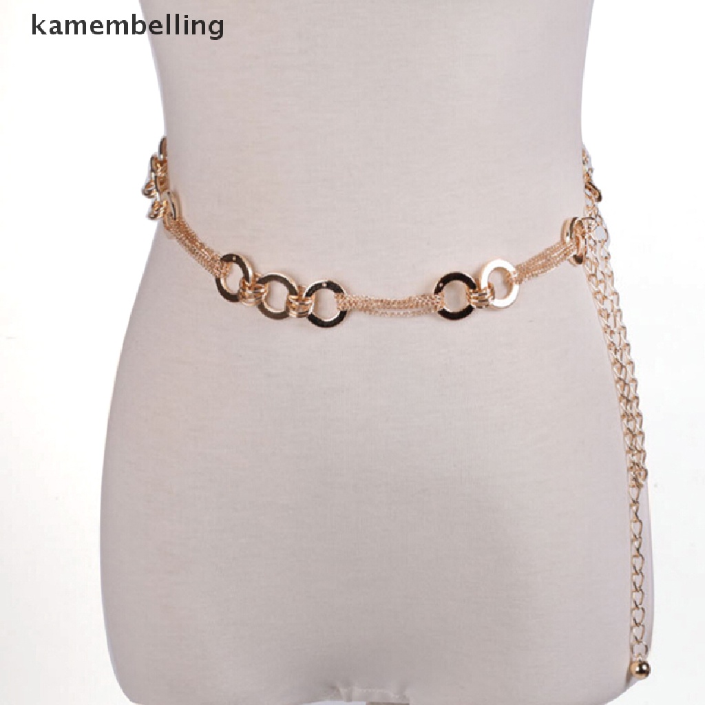 Thắt Lưng Dây Xích Kim Loại Đính Đá Pha Lê Cho Nữ