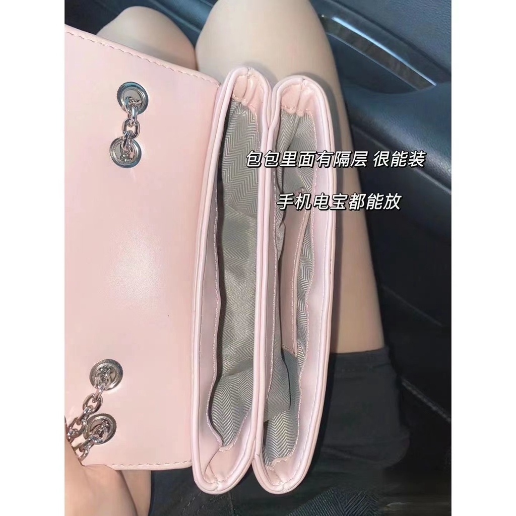 Túi Xách Đeo Vai Hình Vuông Cỡ Nhỏ Phối Dây Đeo Sợi Xích Thời Trang Cao Cấp Phong Cách Hàn Quốc Cho Nữ