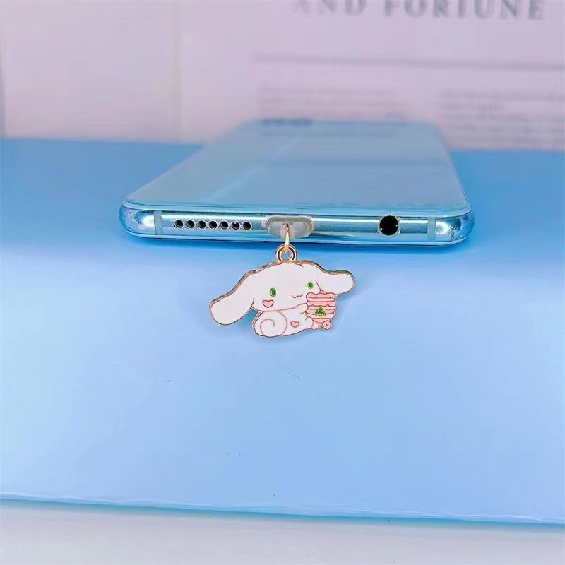 Anime cute dây đeo điện thoạisanrio kuromi Cinnamoroll Melody nút bịt cổng sạc điện thoại dễ thương chống bụi móc khóa iphone samsung oppo type c Phụ Kiện Trang Trí