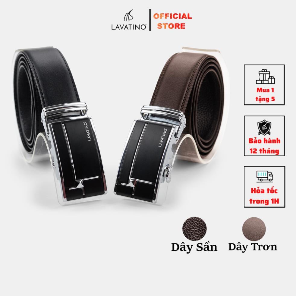 Thắt Lưng Nam Da Bò Cao Cấp Hàng Hiệu Lavatino Khóa Tự Động Thiết Kế Sang Trọng TINO 07 *