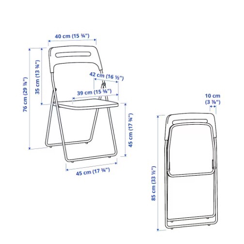 GHẾ GẤP NISSE IKEA - TRẮNG