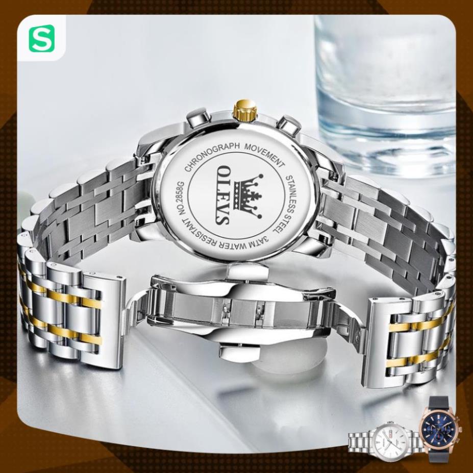 Đồng hồ OLEVS 2858 nam đa chức năng thời trang dây đeo bằng thép không gỉ