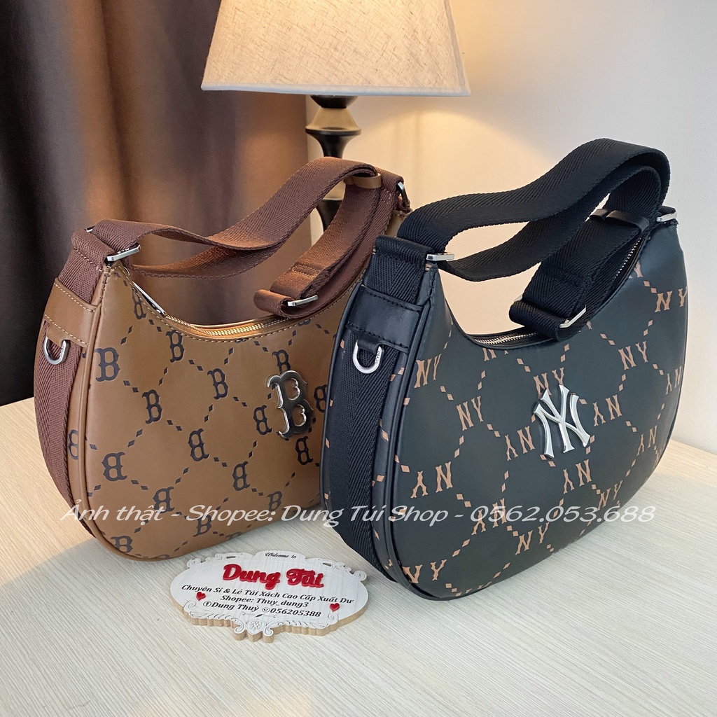 Túi nữ NY kẹp nách + đeo chéo form to size 30 có khóa kéo dây bảng to full màu