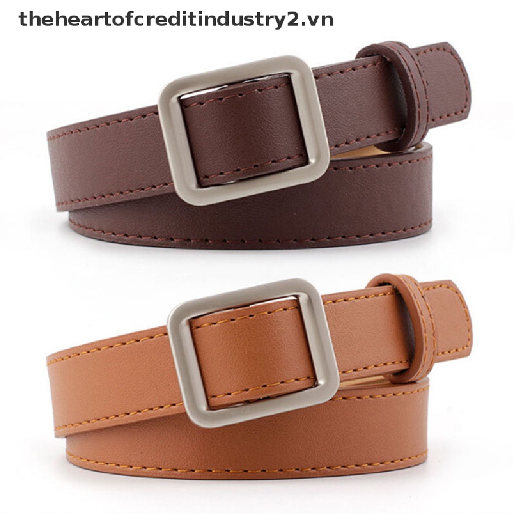 Thắt Lưng Da PU Khóa Hình Trái Tim Phong Cách Vintage Thời Trang Cho Nữ