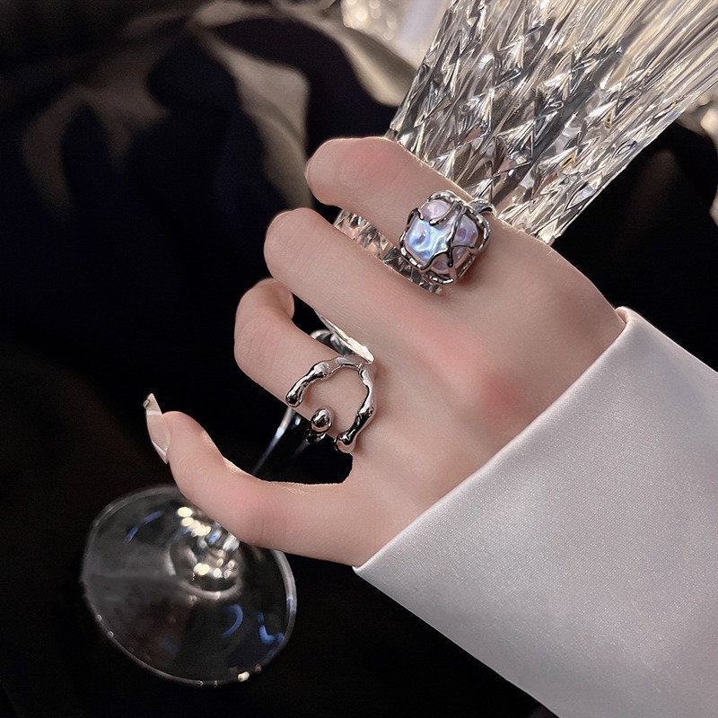 Nhẫn Hở Hình Khu Rừng Mặt Trăng Phong Cách Pháp Cổ Điển Thanh Lịch Có Thể Điều Chỉnh