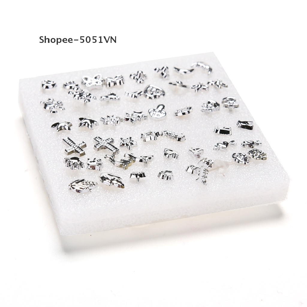 Set 24 Đôi Bông Tai Nhựa Mạ Bạc Thời Trang Bán Sỉ