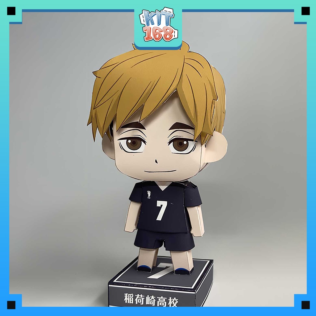 Mô hình giấy Anime Game Chibi Atsumu Miya - Haikyuu!! + kit hộp trang trí