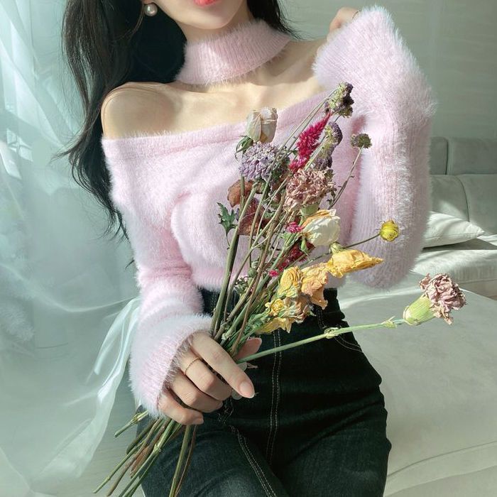 Áo kiểu COZOKC tay dài trễ vai dáng suông trẻ trung quyến rũ dành cho nữ