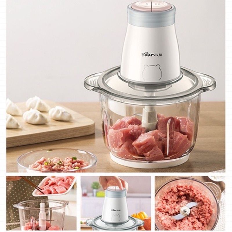 Máy xay thịt đa năng BEAR QSJ-B02Q1 cối thủy tinh kèm 2 bộ dao xay