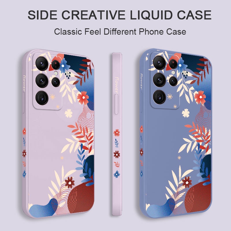 Bao Da Điện Thoại Họa Tiết Hoa Thời Trang Cho samsung galaxy s23 s22 fe ultra plus Ốp