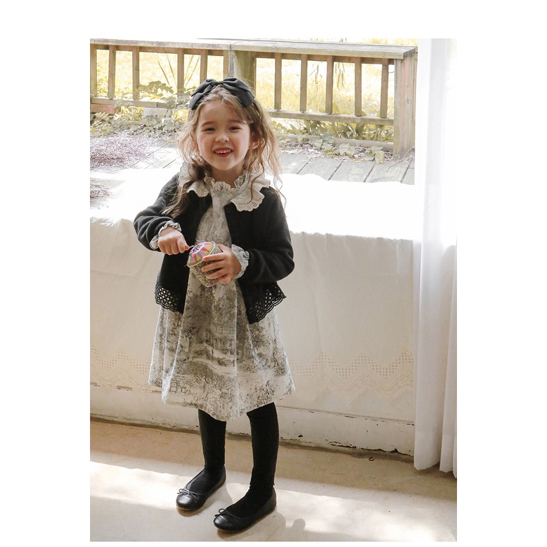 Áo len cardigan cổ tròn cho bé gái AST003