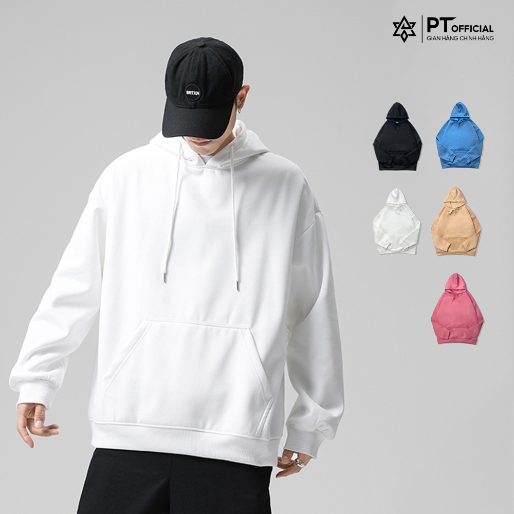 Áo Hoodie trơn nam nữ nỉ bông cao cấp dày dặn, không xù Unisex (Đen, Trắng)