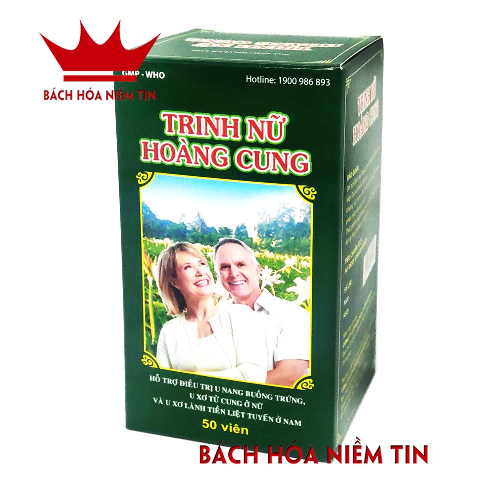Viên uống Trinh nữ Hoàng Cung - Thành phần tam thất, xạ đen, trinh nữ hoàng cung giúp ngăn ngừa U xơ, u vú, Hộp 50 viên