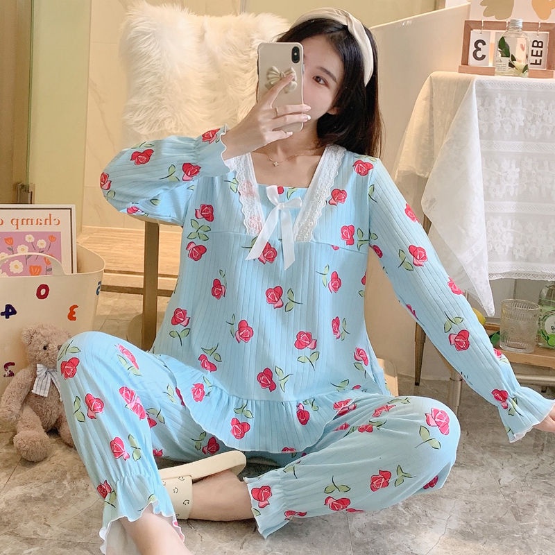 Bán Chạy#Bộ Đồ Ngủ Tay Dài Dáng Rộng In Họa Tiết Công Chúa Dễ Thương Thời Trang Thu Đông Cho Nữ