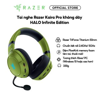 Tai nghe game không giây Razer Kaira Pro Tương thích PC/XBOX bản đặc biệt HALO Infinite Edition có Led RGB