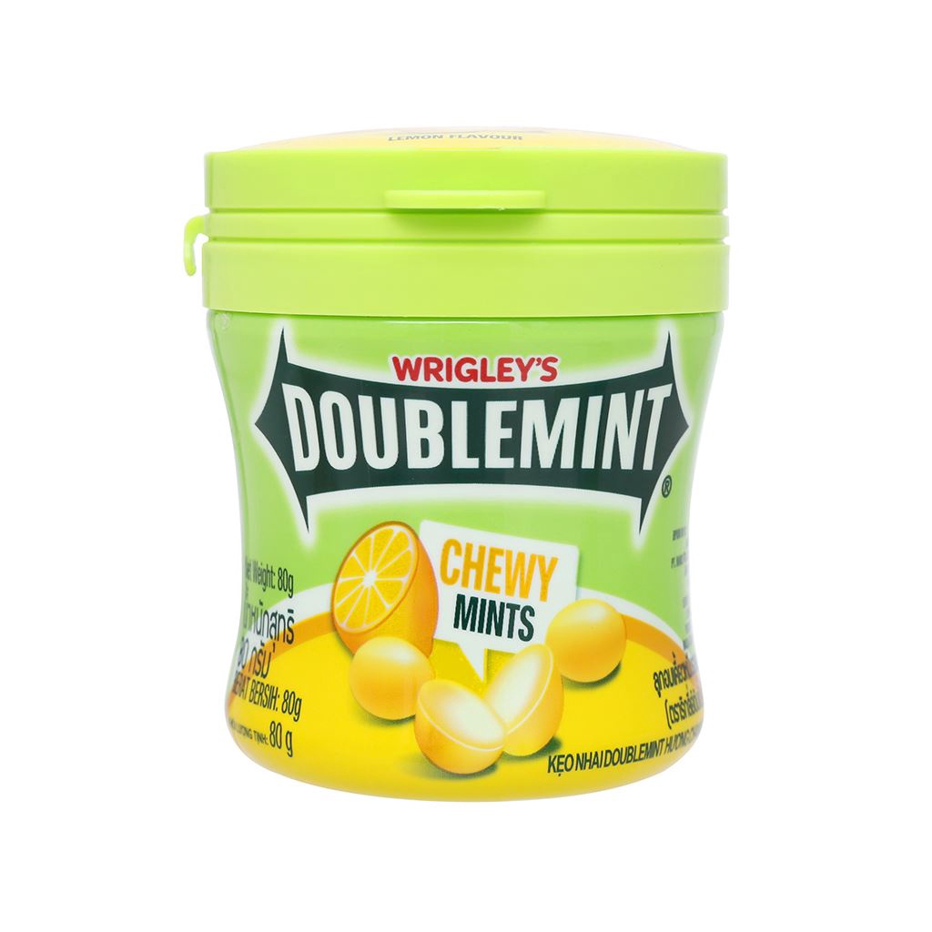 Kẹo nhai Doublemint Chewy Mints hương chanh bạc hà hũ 80g