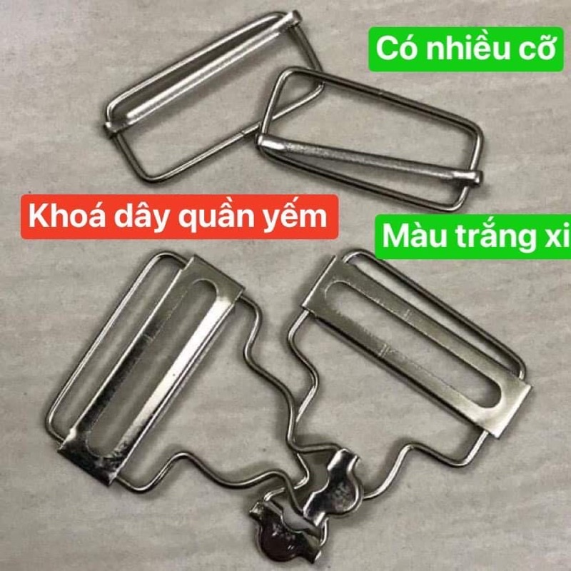 Bộ khoen khóa dây yếm quần áo, có 2 màu và 2 cỡ để chọn lựa