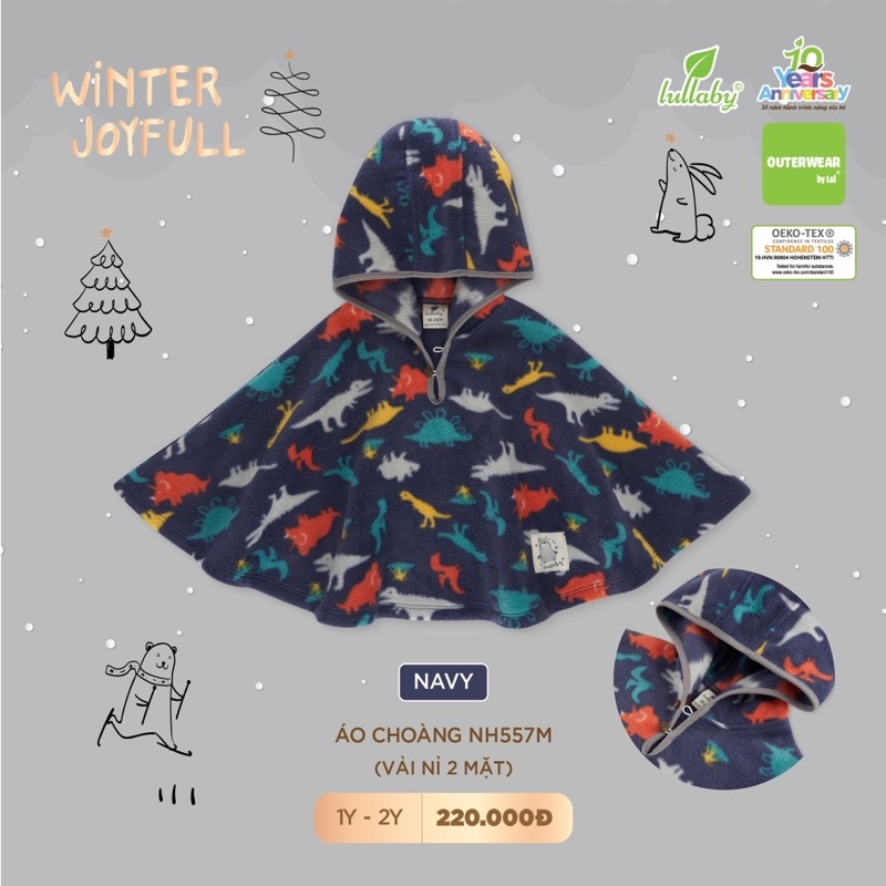 {Nhùn nhùn}Áo choàng nỉ Lullaby size 1y-2y