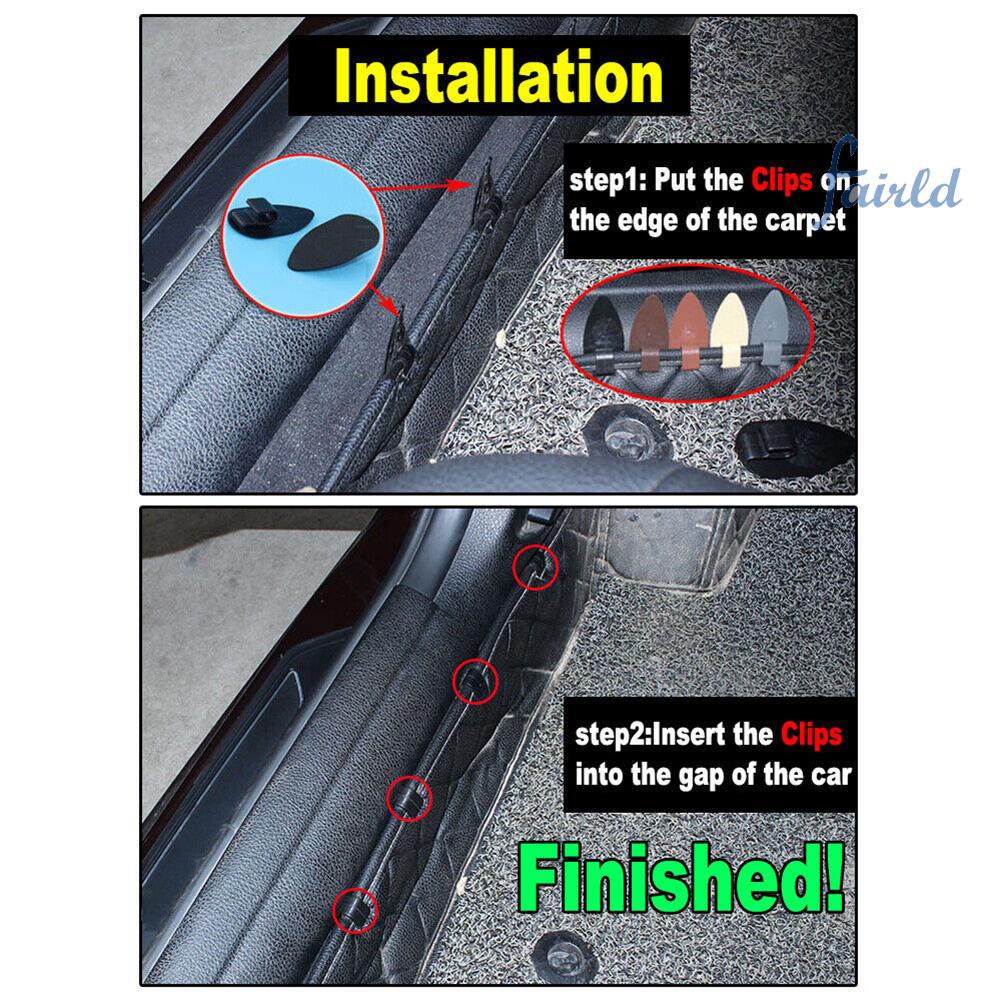 Set 8 Kẹp Cố Định Thảm Lót Sàn Xe Hơi Màu Đen Thông Dụng