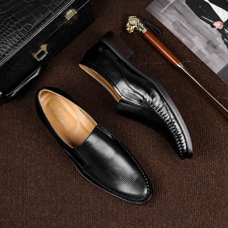 Giày nam đẹp da thật Manzano họa tiết tinh tế thanh lịch M66632