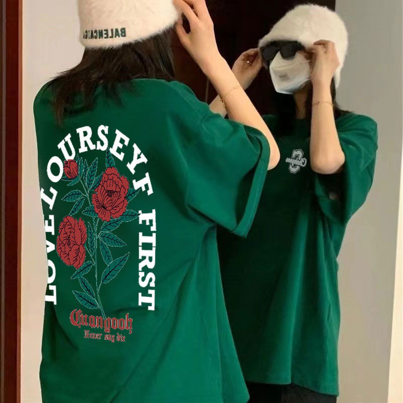 NRVP Áo Thun Unisex Mùa Hè Dáng Suông Tay Cộc Phong Cách Hàn Quốc Cho Nam Nữ
