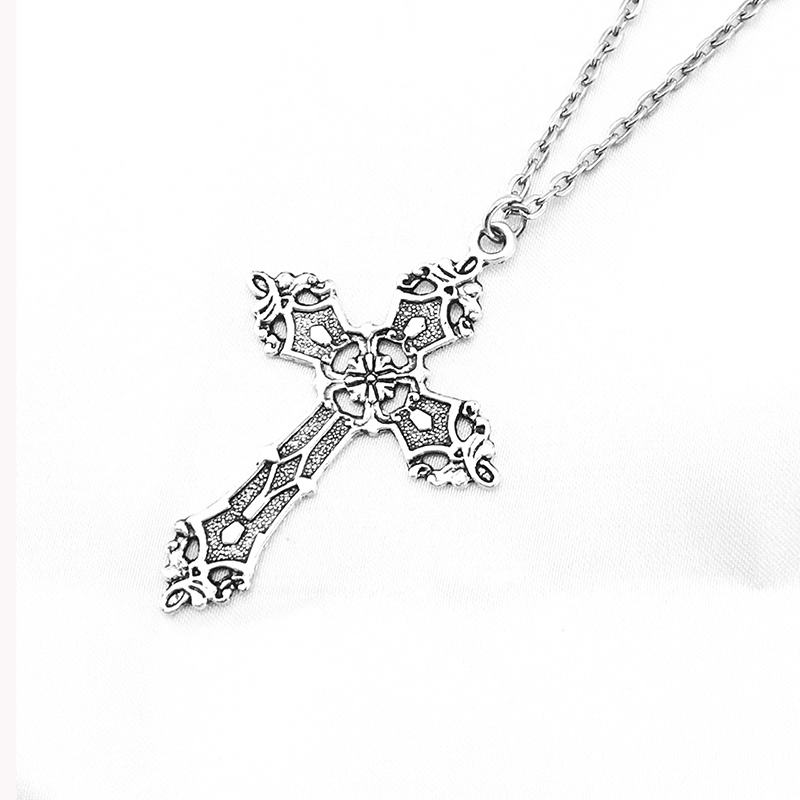 Vòng Cổ Choker Mặt Thánh Giá Lớn Phong Cách Gothic Cổ Điển Cho Nam Và Nữ