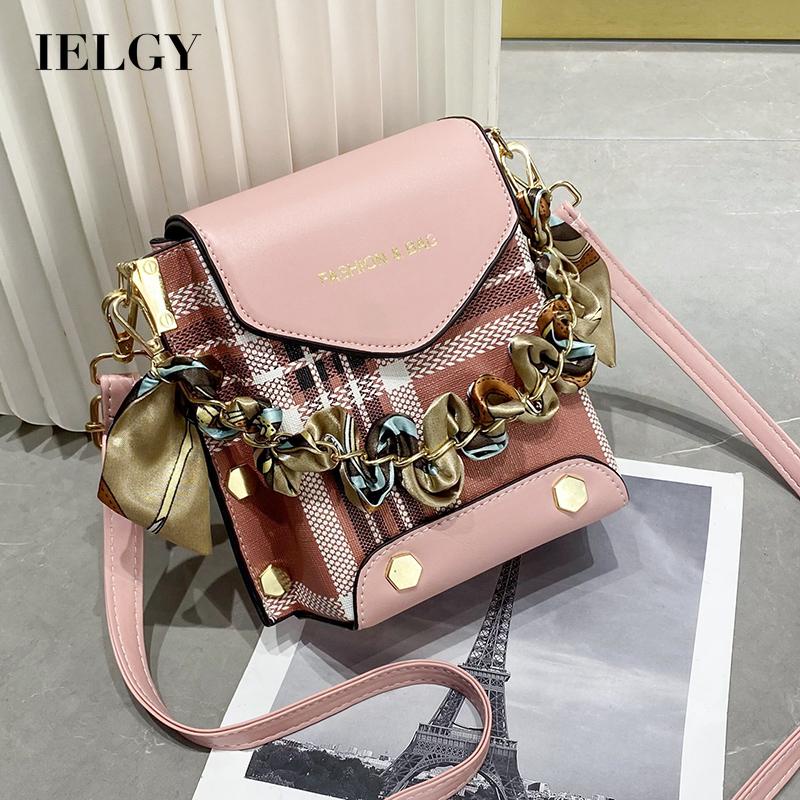 Ielgy Túi Đựng Điện Thoại Đeo Chéo Họa Tiết Caro Phong Cách Hàn Quốc Chất Lượng Cao Cho Nữ