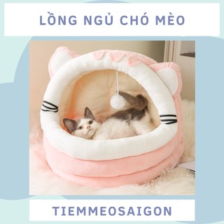 Nhà lồng giường ngủ nệm chó mèo cute hồng nâu xám lồng ngủ chó mèo nệm ngủ chó mèo giường ngủ chó mèo nhà chó mèo