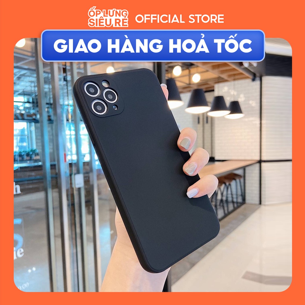 Ốp lưng cạnh vuông Realme C11/Realme 7i/Realme C25/....viền bảo vệ camera trơn màu