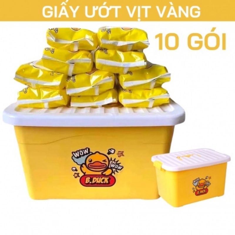 Khăn ướt con vịt vàng combo 10 gói thùng