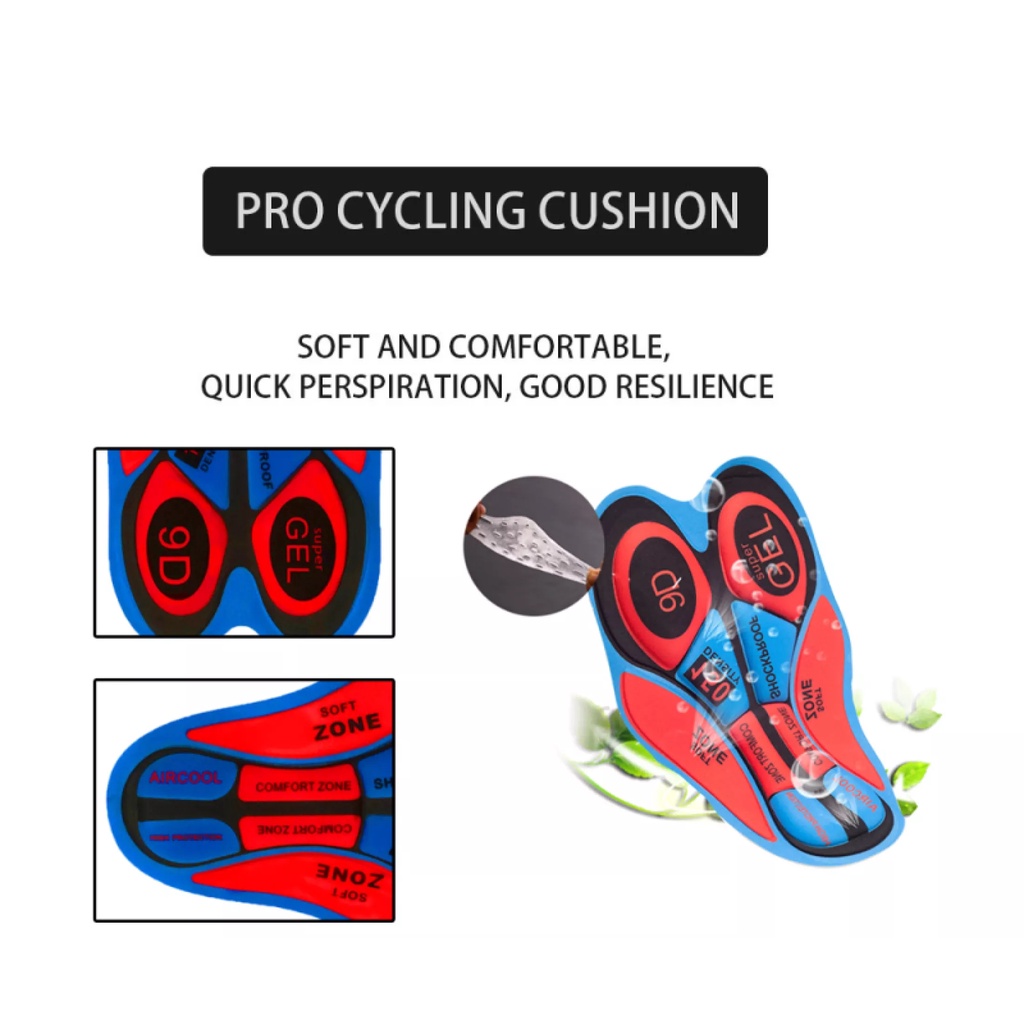 Quần Short Đi Xe Đạp Có Đệm Gel 9D Màu Đỏ Thời Trang Mùa Hè 2023 Cho Nam