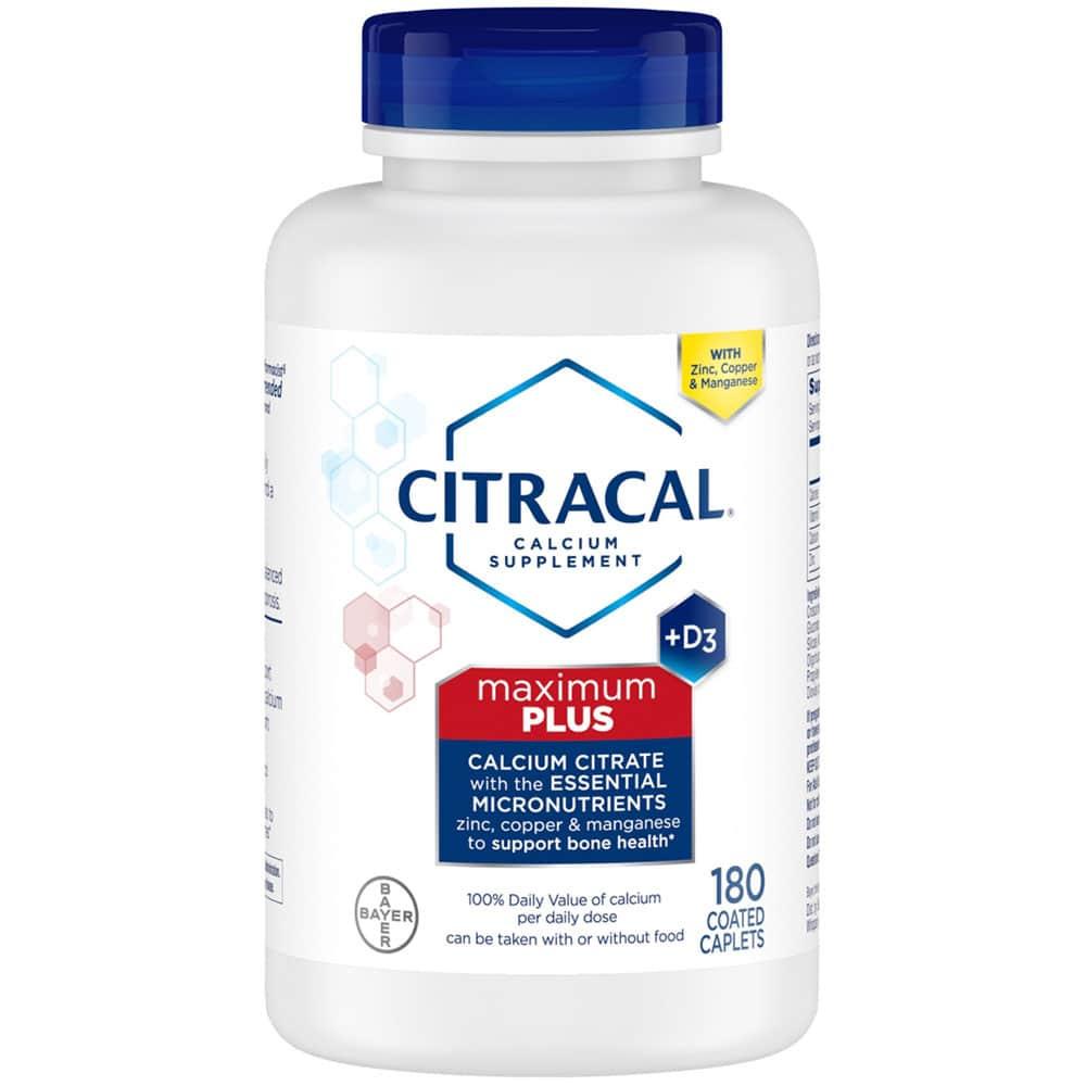 Viên uống bổ sung Canxi Citracal Maximum Calcium Citrate +D3 180 Caplets