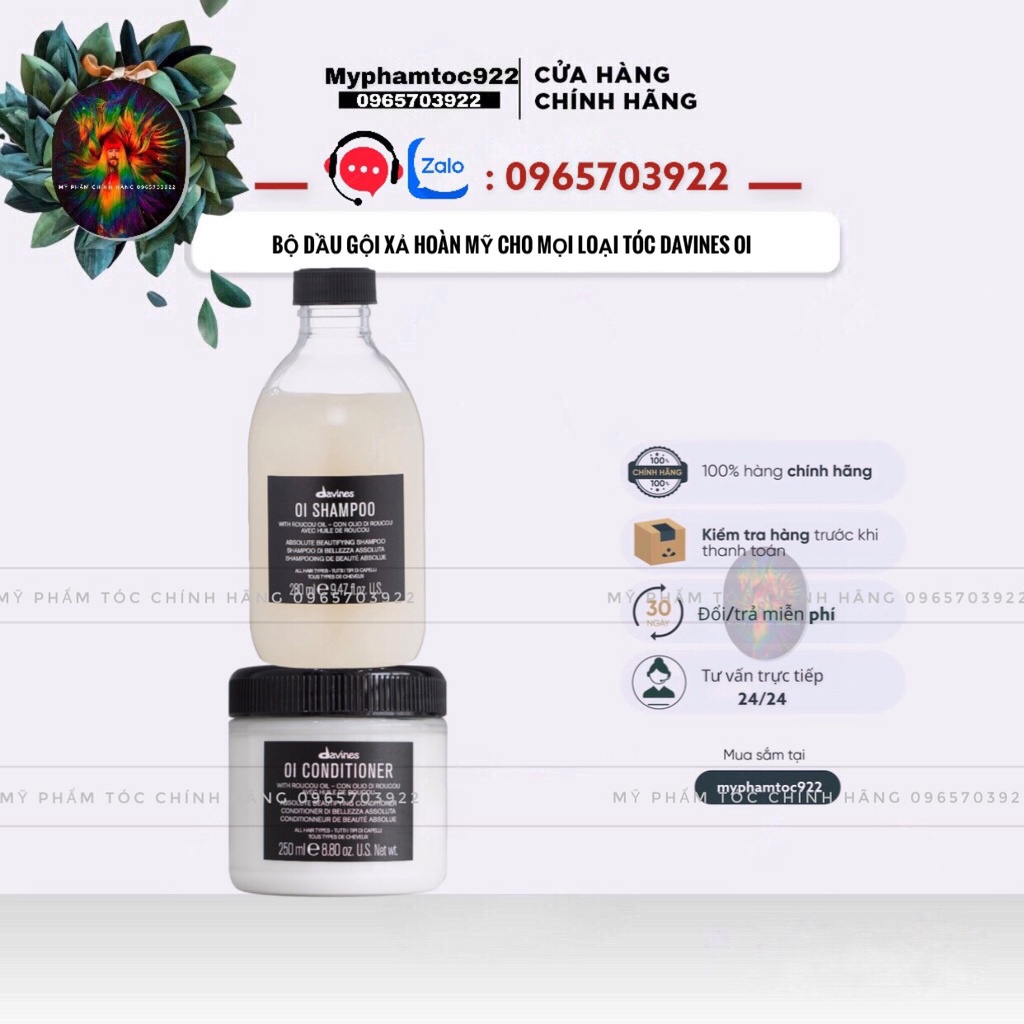 Dầu gội xả hoàn mỹ cho mọi loại tóc DAVINES OI 250ml/280ml - davines chính hãng