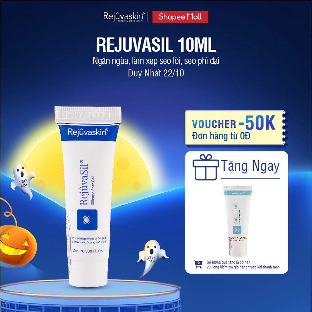 Gel ngăn ngừa sẹo và làm xẹp sẹo lồi, sẹo phì đại REJUVASKIN Rejuvasil 10ml
