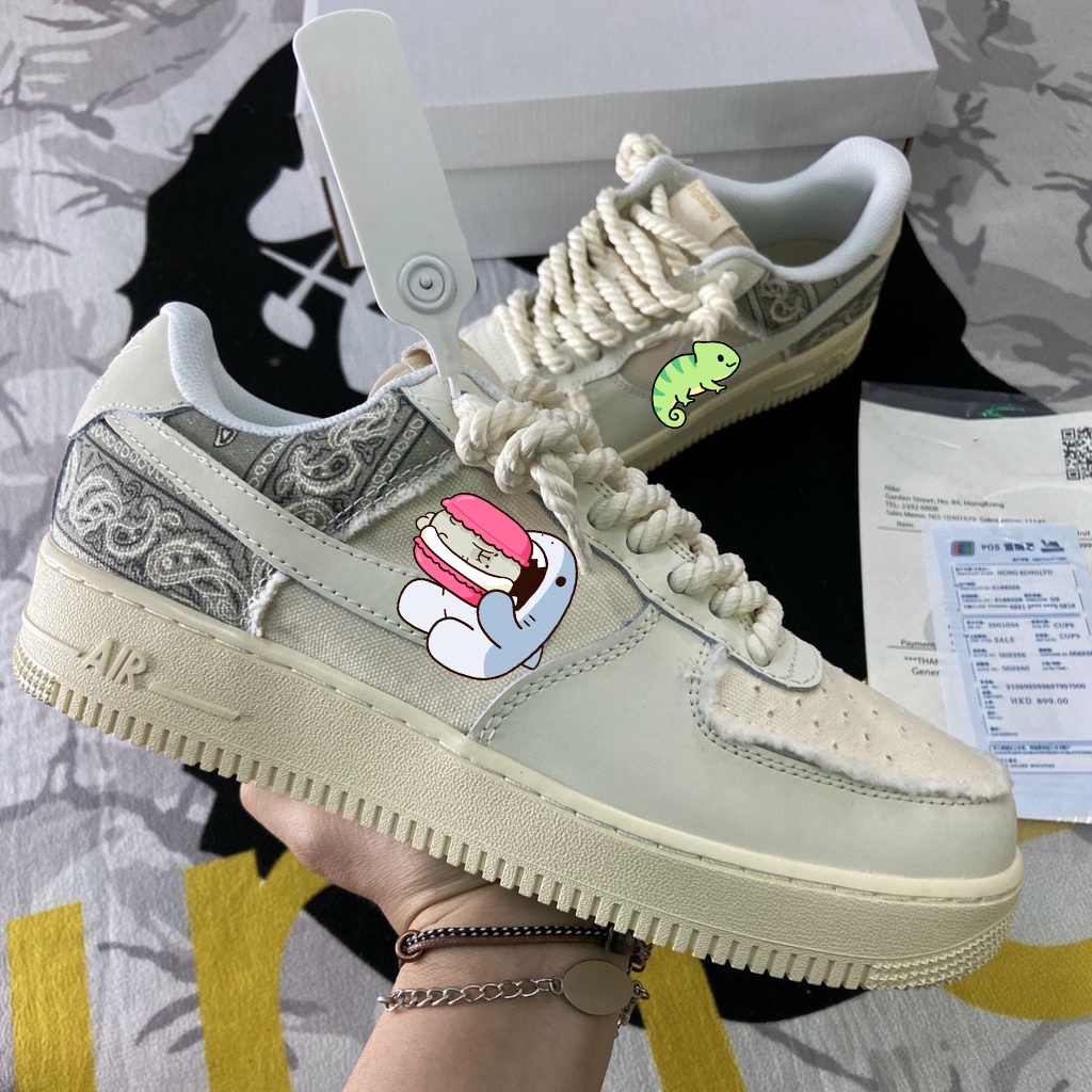 Giày Sneaker A.ir For.ce.1 Thổ Cẩm, Dây Thừng Hàng Chuẩn Bản Đẹp Nam Nữ Cao Cấp FullBoxBill