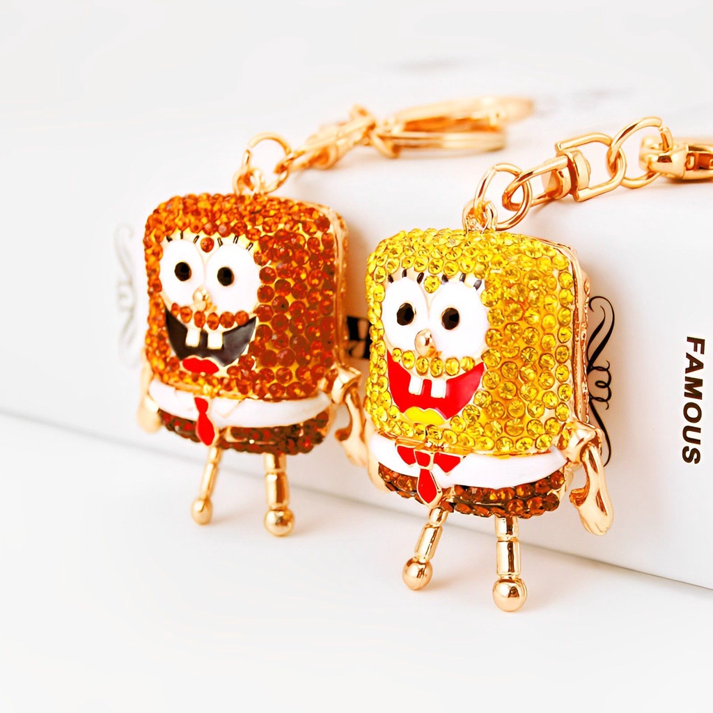 6cm Cute Spongebob Squarepants Keychain Cartoon Children Couple Birthday Gift Pendant