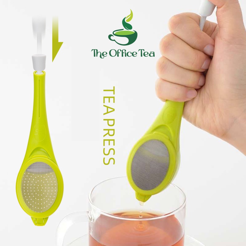 Dụng cụ lọc trà dạng lưới siêu mịn, bộ lọc tra với tay ấn ấn bằng silicon [ Tea Infuser ], thiết bị tách trà xanh thái n