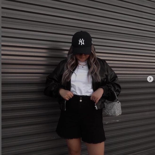 Nón MLB x 47 Brand Mỹ_Logo NY Black White