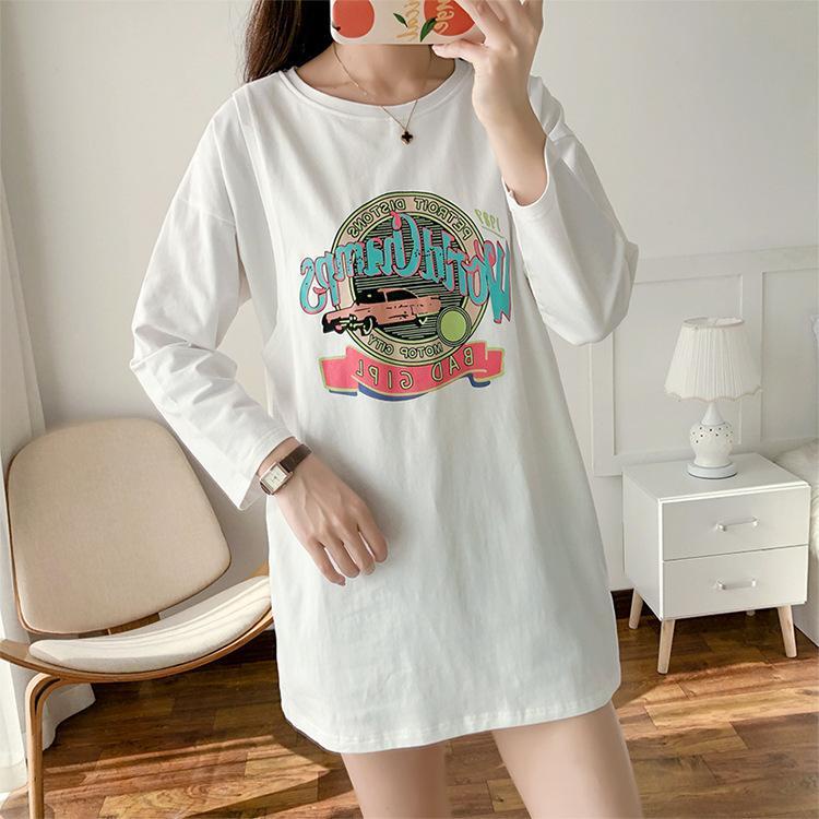 Áo Thun Tay Dài Dáng Rộng Thời Trang Xuân Thu Cho Mẹ Bầu