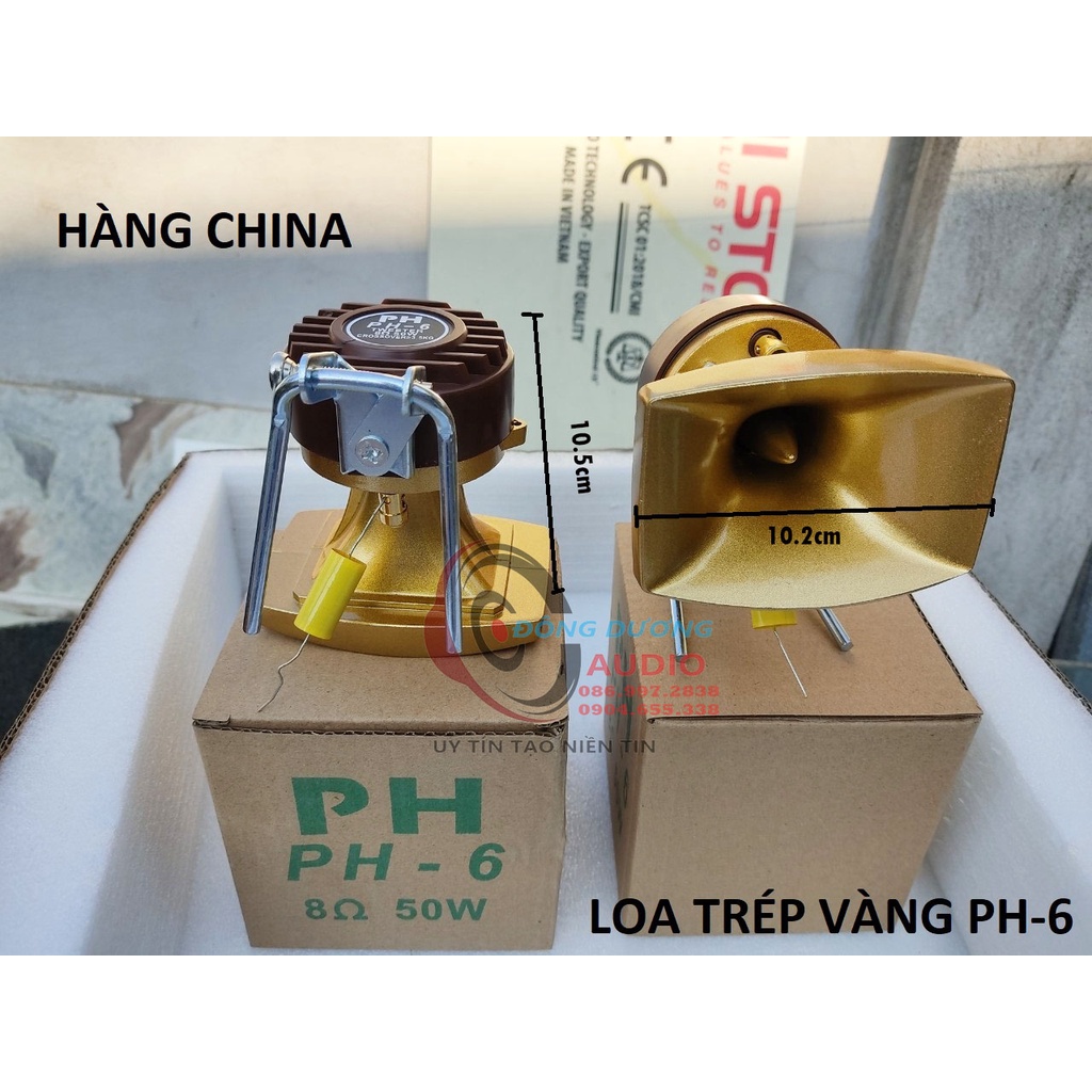 BỘ 2 CÁI LOA TÉP PH6 KÈM TỤ - HỌNG KIM LOẠI - LOA TĂNG TRÉP RỜI