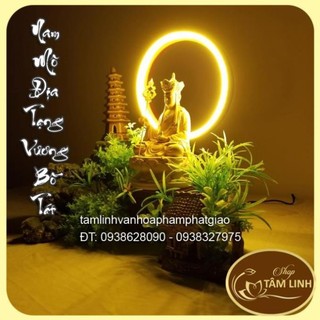 Hào Quang Led Neon Trang Trí Tượng Phật _Combo Tượng Phật Địa Tạng cao 16 cm nhiều màu
