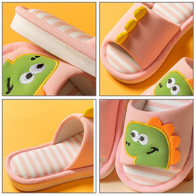 Dép đi trong nhà Mario vải lanh thời trang cho bé dài chân 18cm