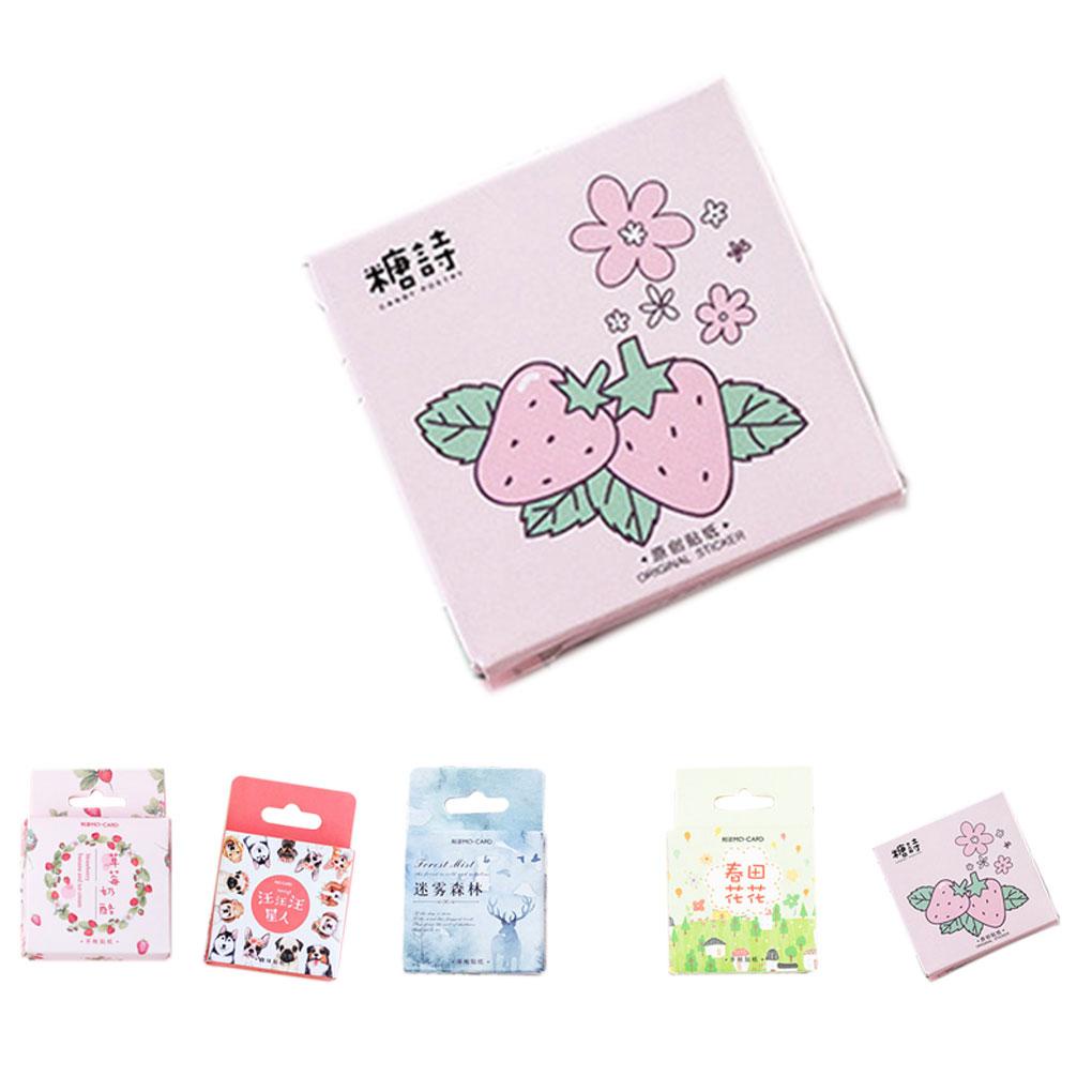 Hộp 45 Miếng Dán Hình Trái Dâu Trang Trí Sổ Tay Nhật Ký